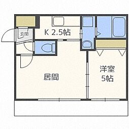 グランデルーシア手稲 1LDKの間取図画像