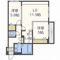 J-CITY.STELLA 2LDKの間取図画像