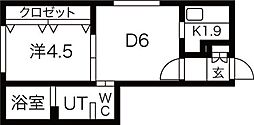 アリビオ 1DKの間取図画像