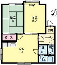 ユウ・コート 2LDKの間取図画像