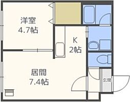 ブランノワール琴似St 1LDKの間取図画像