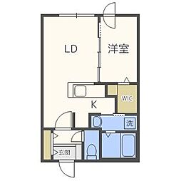 シティレジデンス北円山 1LDKの間取図画像