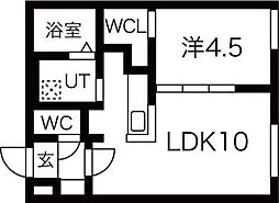 札幌市中央区北十条西21丁目マンション 1LDKの間取図画像