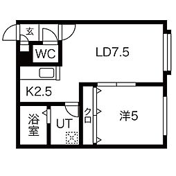 サンテラス手稲本町 1LDKの間取図画像