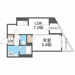 レジェンドコート琴似 1LDKの間取図画像