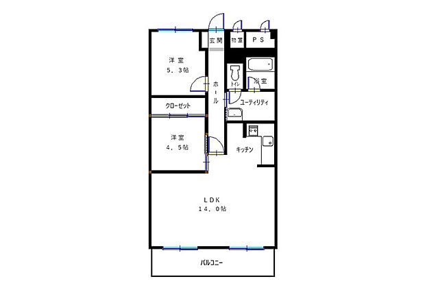 札幌市電 西線１６条駅まで 徒歩9分(3LDK) 4階の間取り