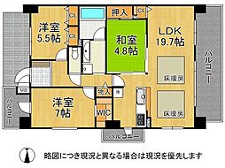 デュオプレステージ姫路駅前 3LDKの間取図画像