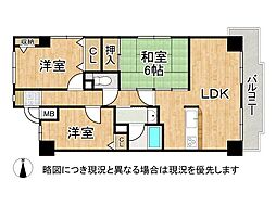ダイアパレス東加古川 3LDKの間取図画像