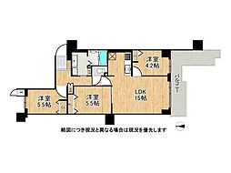 ローレルコート加古川 3LDKの間取図画像