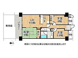 アメリア4番館 3LDKの間取図画像