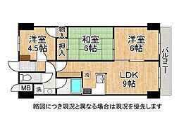 エスペラント久宝寺 3LDKの間取図画像