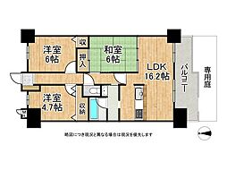 アメリア4番館 3LDKの間取図画像
