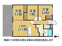 グランコート鴻池新田 3LDKの間取図画像