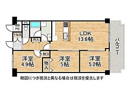 マンハイムグラン石切 3LDKの間取図画像