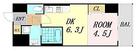 大阪府大阪市中央区農人橋3丁目（賃貸マンション1DK・7階・28.97㎡） その2