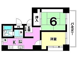 メゾンシーサイド 2DKの間取図画像