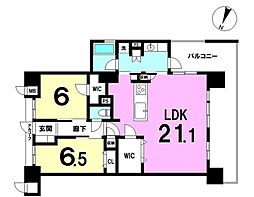 アルファステイツ北谷ヒルズ 2LDKの間取図画像