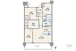 ローレルコートエスタ鹿山 4LDKの間取図画像