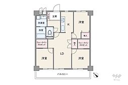 シャルマンコーポ北頭 3LDKの間取図画像