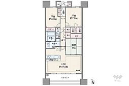 リビオ野並サザンブライト 3LDKの間取図画像