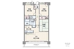ドリームハイツ鹿山 3LDKの間取図画像