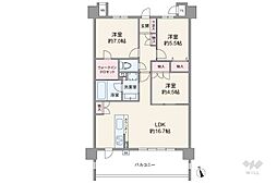 ファミリアーレ徳重ヒルズ 3LDKの間取図画像