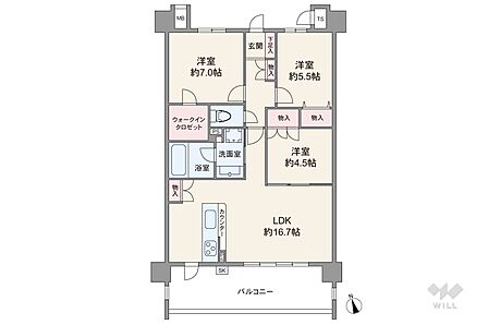 3LDK 間取り