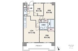 ライオンズテラス徳重南館 3LDKの間取図画像