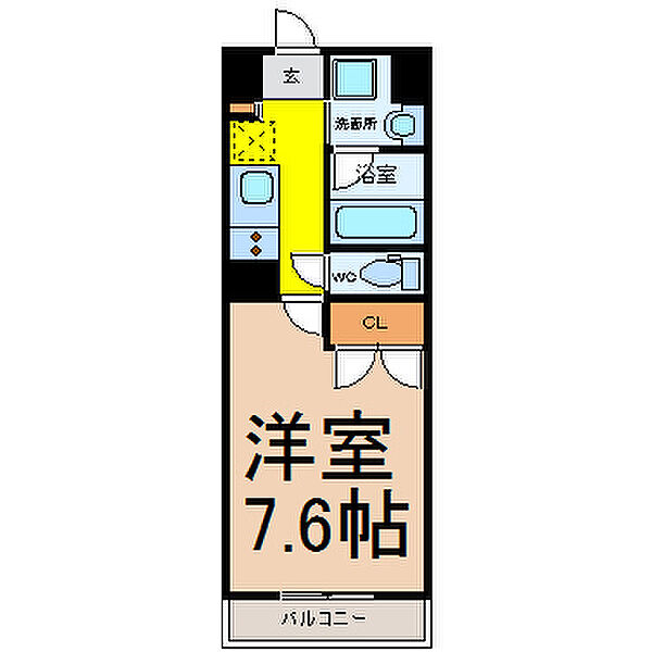 愛知県名古屋市名東区富が丘(賃貸マンション1K・2階・24.80㎡)の写真 その2