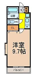 名古屋市営東山線 一社駅 徒歩7分の賃貸マンション 2階1Kの間取り