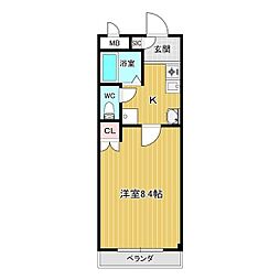 名古屋市営名城線 茶屋ヶ坂駅 徒歩9分の賃貸アパート 1階1Kの間取り