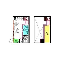 名古屋市営東山線 本山駅 徒歩15分の賃貸アパート 2階ワンルームの間取り