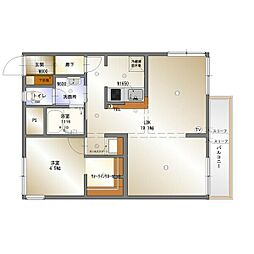 名古屋市営名城線 自由ヶ丘駅 徒歩7分の賃貸マンション 1階1LDKの間取り