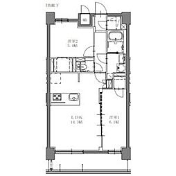 名古屋市営東山線 上社駅 徒歩10分の賃貸マンション 4階2LDKの間取り