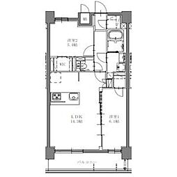 名古屋市営東山線 上社駅 徒歩10分の賃貸マンション 5階2LDKの間取り