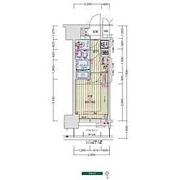 名古屋市営東山線 新栄町駅 徒歩3分の賃貸マンション 3階1Kの間取り