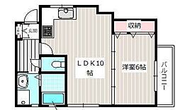 名古屋市営東山線 一社駅 徒歩13分の賃貸マンション 1階1LDKの間取り