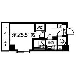 名古屋市営東山線 今池駅 徒歩3分の賃貸マンション 2階1Kの間取り