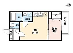 名古屋市営名城線 砂田橋駅 徒歩3分の賃貸アパート 1階1LDKの間取り