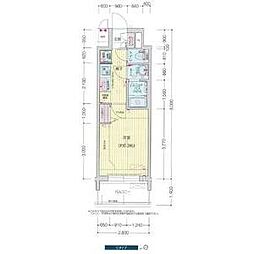 名古屋市営東山線 新栄町駅 徒歩5分の賃貸マンション 3階1Kの間取り