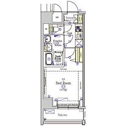 名古屋市営東山線 今池駅 徒歩4分の賃貸マンション 4階ワンルームの間取り