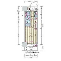 名古屋市営東山線 今池駅 徒歩1分の賃貸マンション 6階1Kの間取り