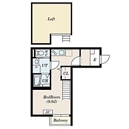 名古屋市営名城線 砂田橋駅 徒歩10分の賃貸アパート 1階ワンルームの間取り