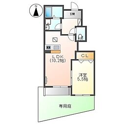 ファイン・パレス 1階1LDKの間取り