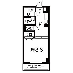 ドリームピア 1DKの間取図画像