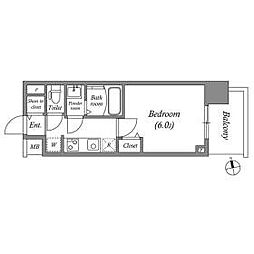 アドバンス名古屋ブランシュ 1Kの間取図画像
