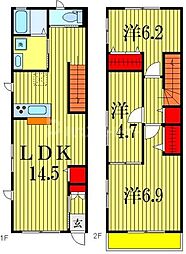 グランハイム柏の葉 2階3LDKの間取り