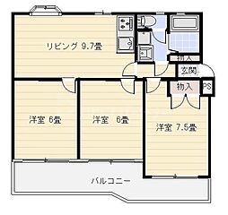 フラワーヒル豊四季 1階3DKの間取り