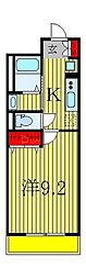 メゾンプログレス 4階1Kの間取り
