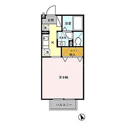 メルベーユ　パル 2階1Kの間取り